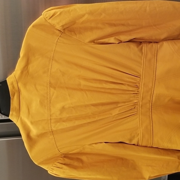 💕ACLER💕 Lewis Shirt Dress ~ 100% Colton Puff Sleeves Mini Dark Gold US 2 - Picture 11 of 14